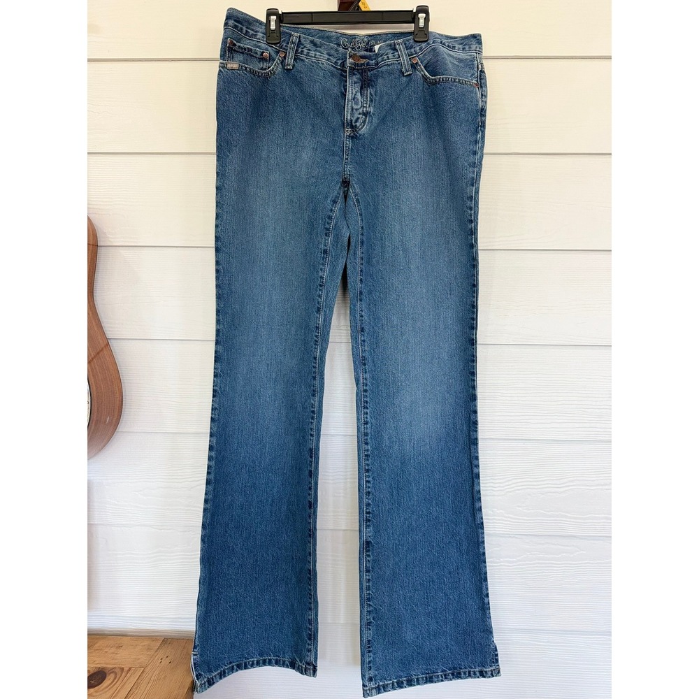 D- 69- Cruel Girl Slim Jeans Womens 15 XLong Blue Denim Button Fly Bootcut